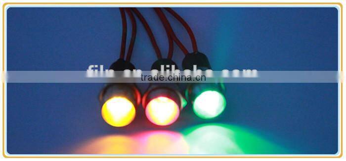 12mm Diameter LED indicator light red green Chrome Body