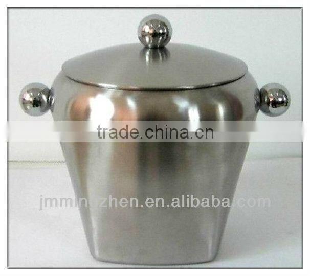 2.0L stainless steel bar led ice bucket with lid