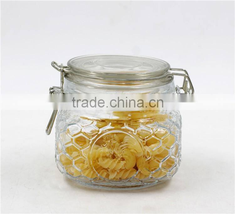 500ml Airtight Square Glass Canister Jar