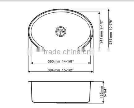 BS-010 stainless steel bothroom sink