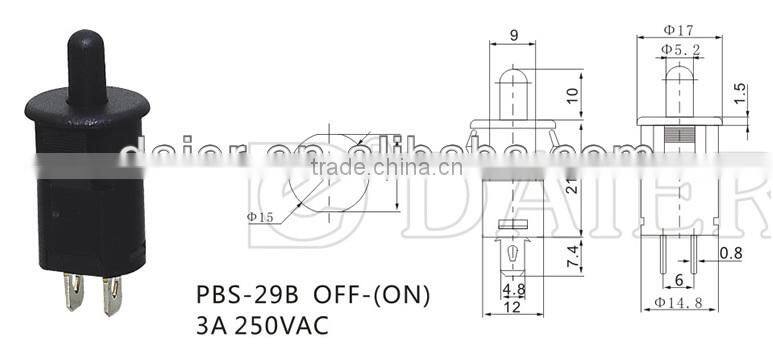 PBS-29B Push to make push button switch for refrigerator door