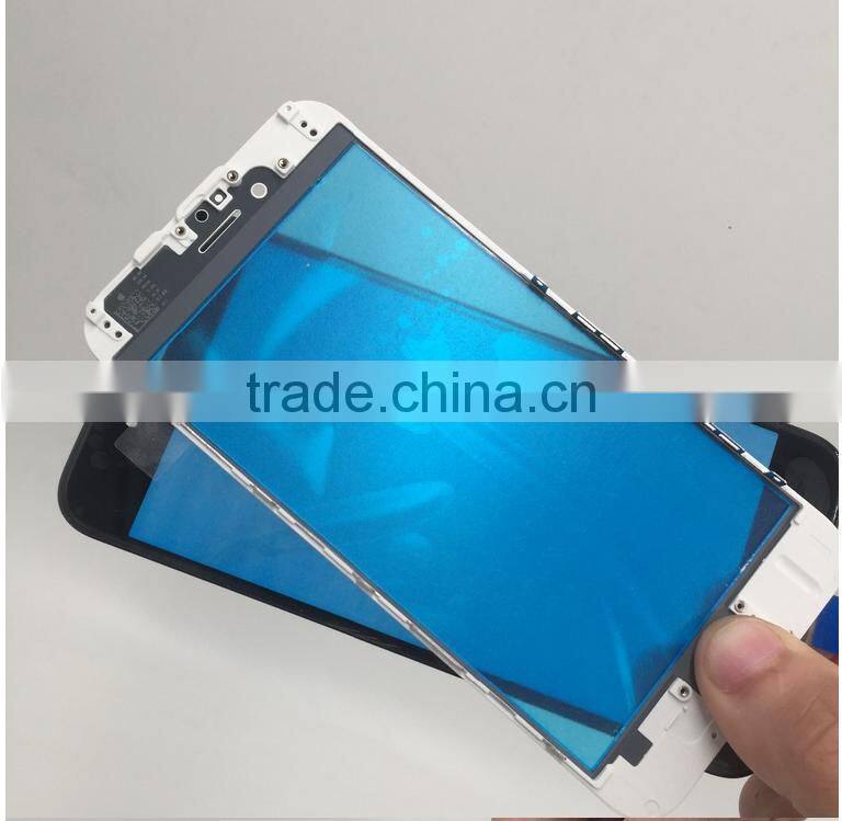 white Front Glass Lens for iPhone 6 Screen Front Glass with Bezel Frame black