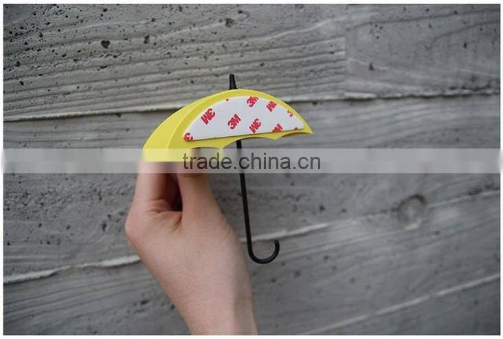 Lovely Umbrella Shape Sticky Hooks/3pcs in one set