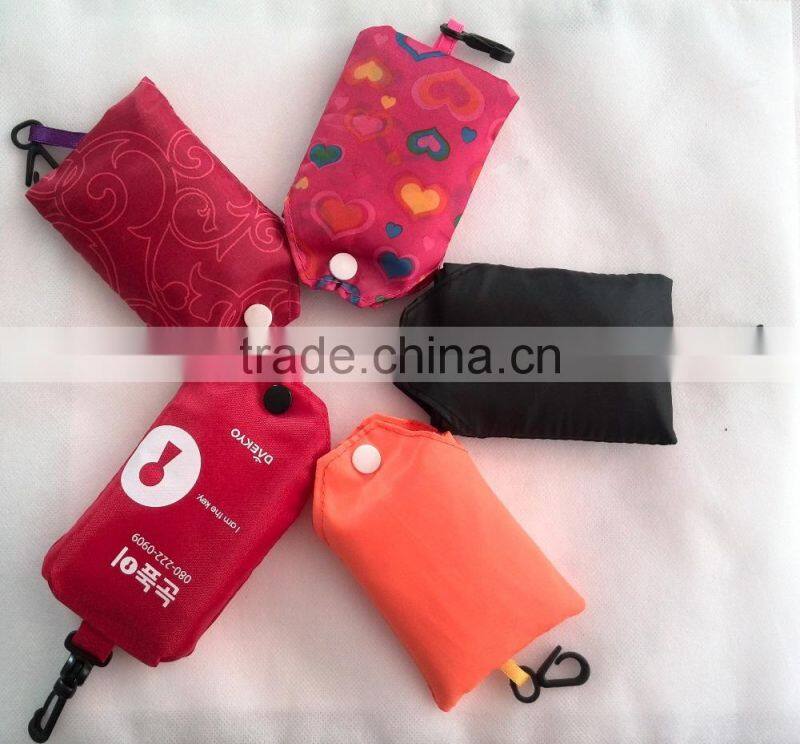 2015 Polyeter reusable folding foldable shopping bag