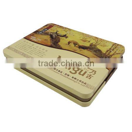 coffee bean tin with flat base in production