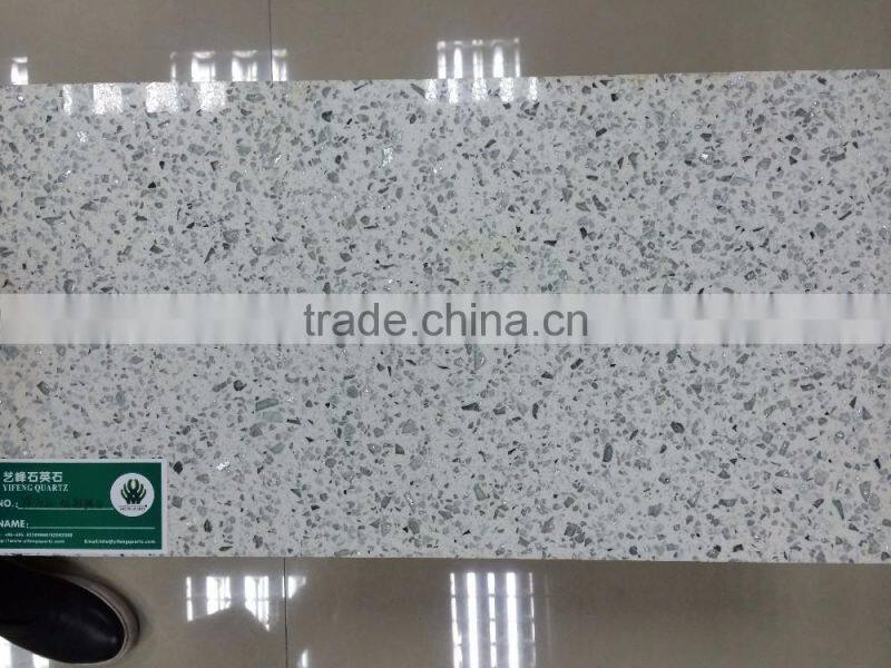 Hot sell Crystal shining blue quartz stone,quartz surface
