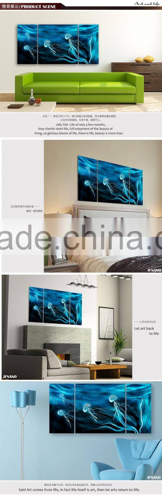 2016 Jellyfish Metal Painting Modern Art Wall Decor Oil Painting Modern, Aluminium Print Painting