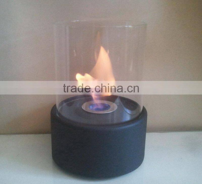 chrome plated fireplace, cylinder glass fireplace