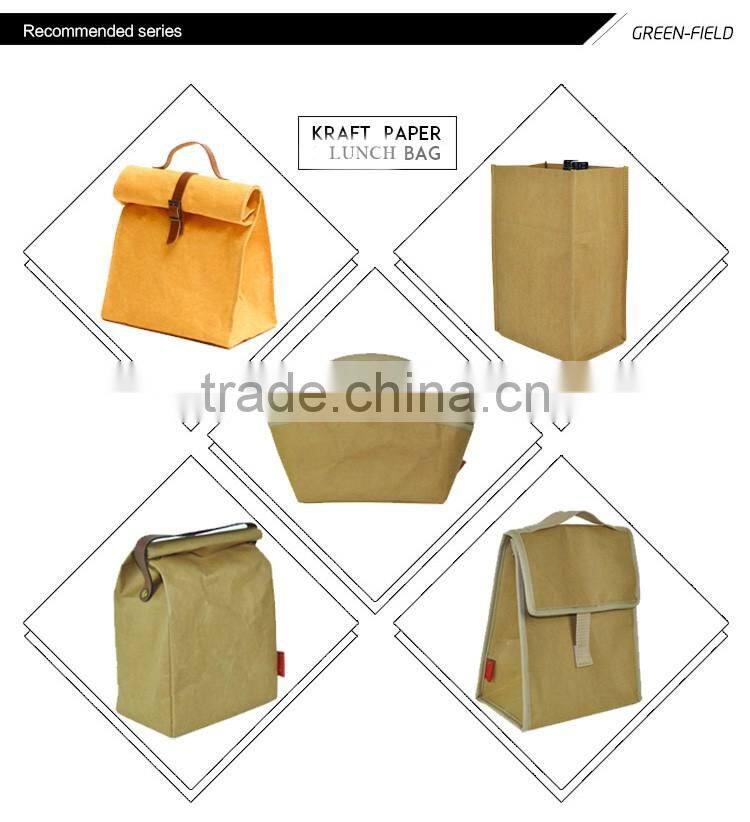 Grey washable paper lunch bag portable washable paper food bag