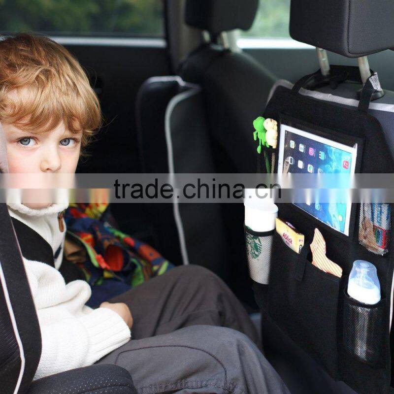 Automotive Kids Seat Back Organizer With Wireless Bluetooth Headset