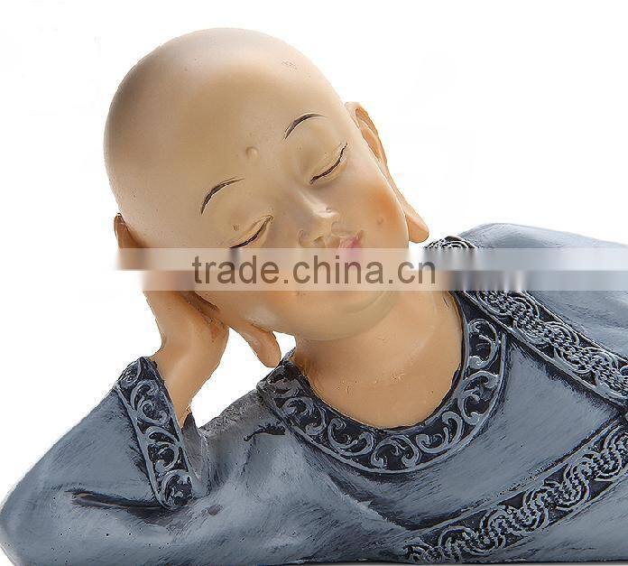 Chinese sleeping Buddhist shaolin monk figurine
