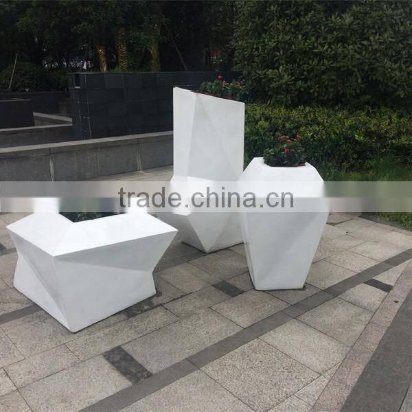 FO-366 Modern style rectangle fiberglass flower pot