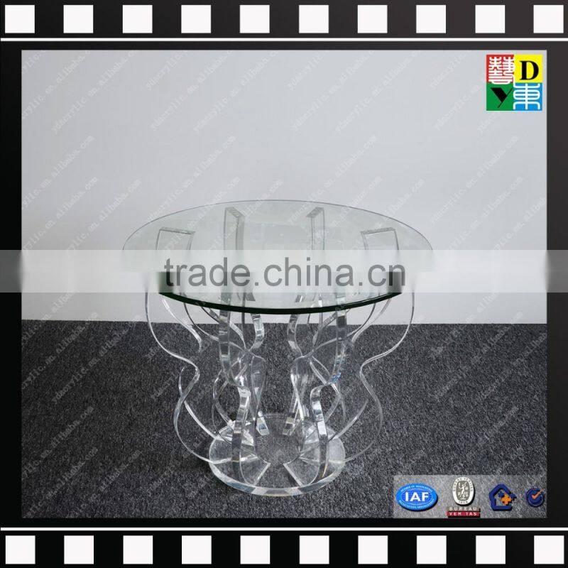 Clear acrylic leg marble center table customzied PMMA coffee side table for wholesale from china manufacturer
