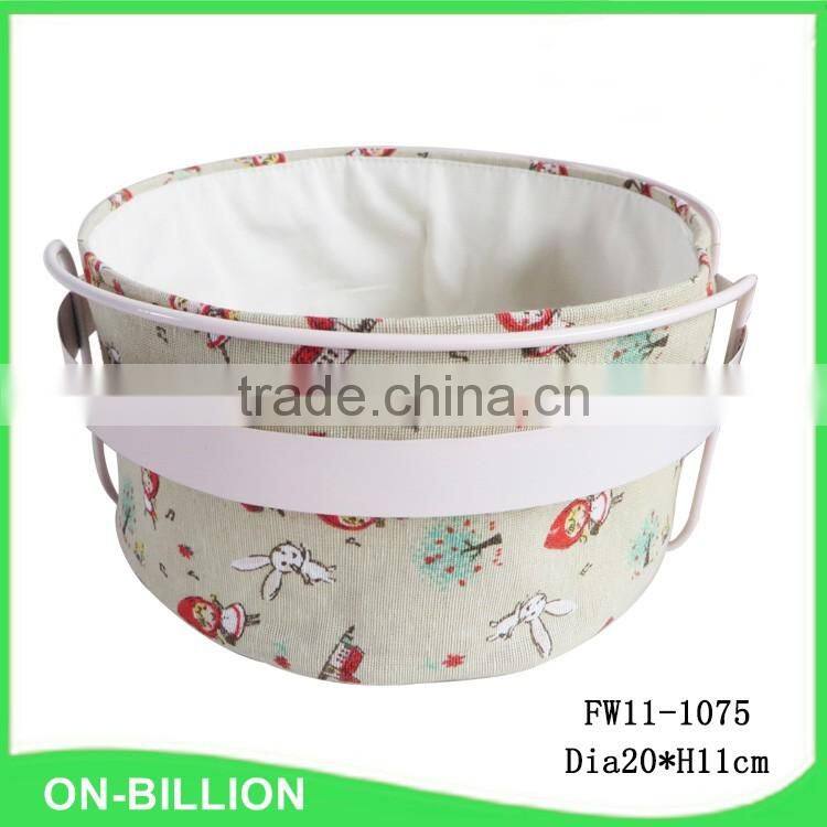 Wholesale stainless steel frame fabric bread basket pattern