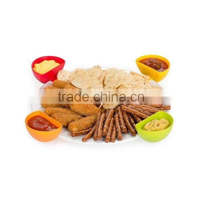 4 PCS Set Plastic Dip Clip Colorful Bowl Clip Mini Plate Sauce Clip