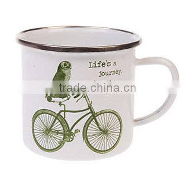 galvanized enamel mug with cute designs