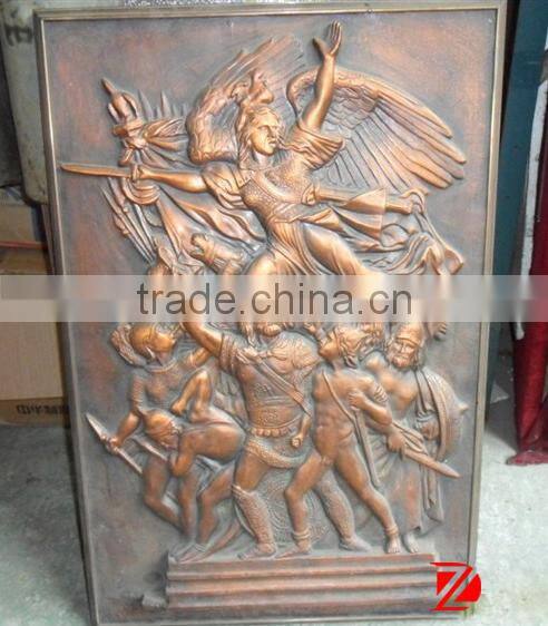 bronze soldier relief sculpture for wall decoration
