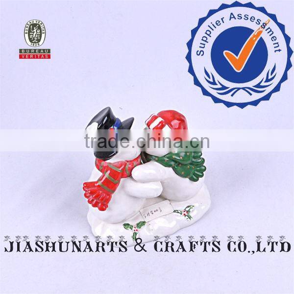 Ceramic Christmas Kiss Snowman Decoration outside cheap