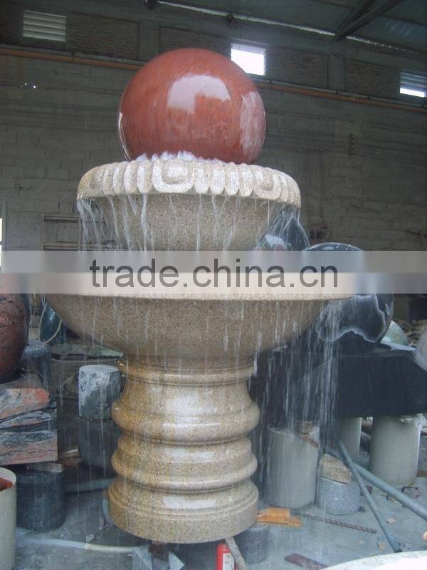 Outdoor stone ball water fountain
