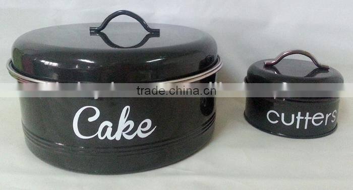 Metal cookie jar cake iron storage can cake tin
