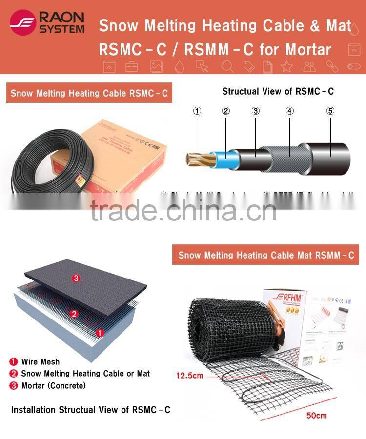 Raon System high durability electric heating element floor heating cable RFHC200