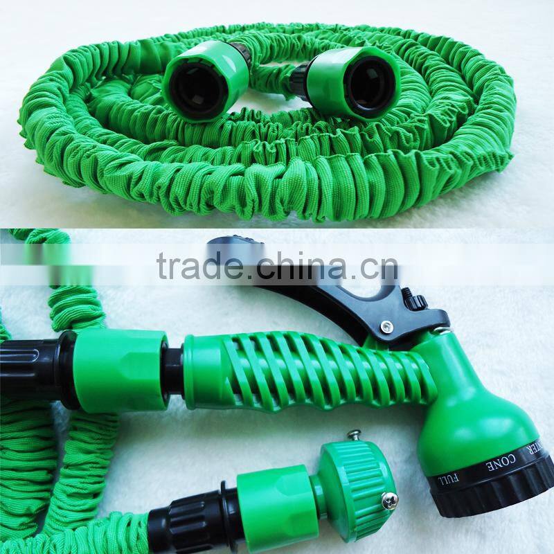 Green color quick connection expandable fabric garden hose