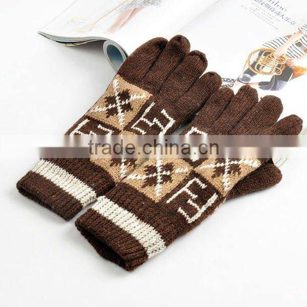 Black Women Outdoor Winter Acrylic Warm GLoves ZMR619