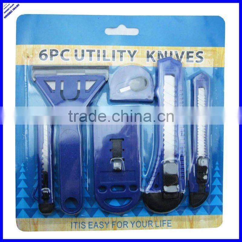 Different colors 4pcs utiity knife set with factory price