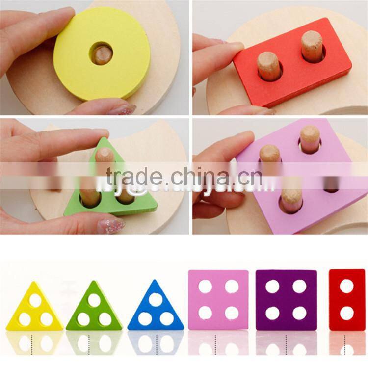 Hot sale preschool stacking toys wooden baby shape sorter W13D098
