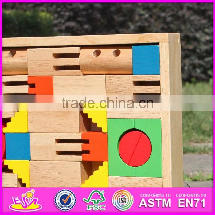 2016 Best sale 40 pieces funny wooden building blocks for kids W13A114