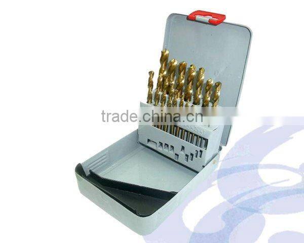 19 Piece High Quality Titanium Coated HSS Split Point Drill Bit Set for Woodworking Tools