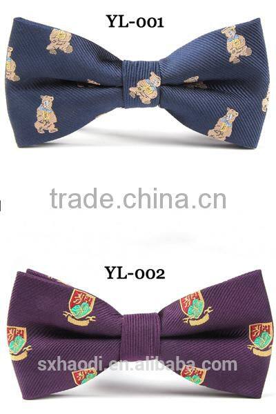 HD-B137 Fashion polyester men's bow tie for boy with mix pattern