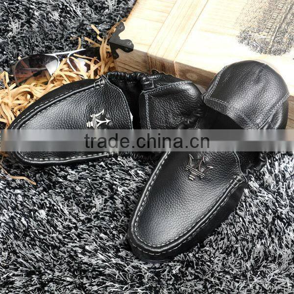 top layer leather soft casual shoes for men fashion have sample, full grain cow leather peas shoes casual for male