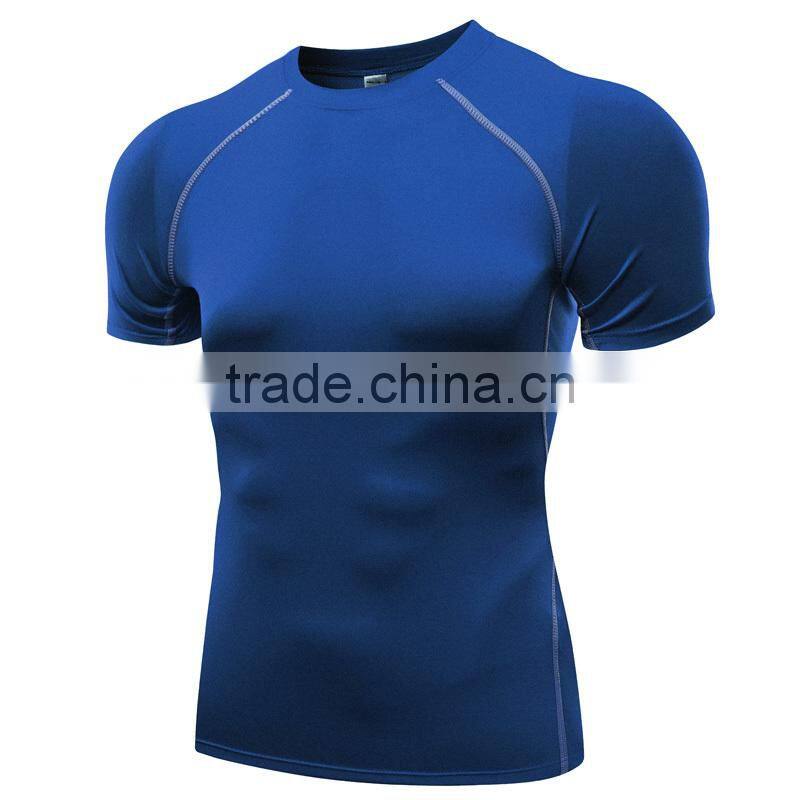 Latest new pattern short sleeve mens fitness gym sport t shirt