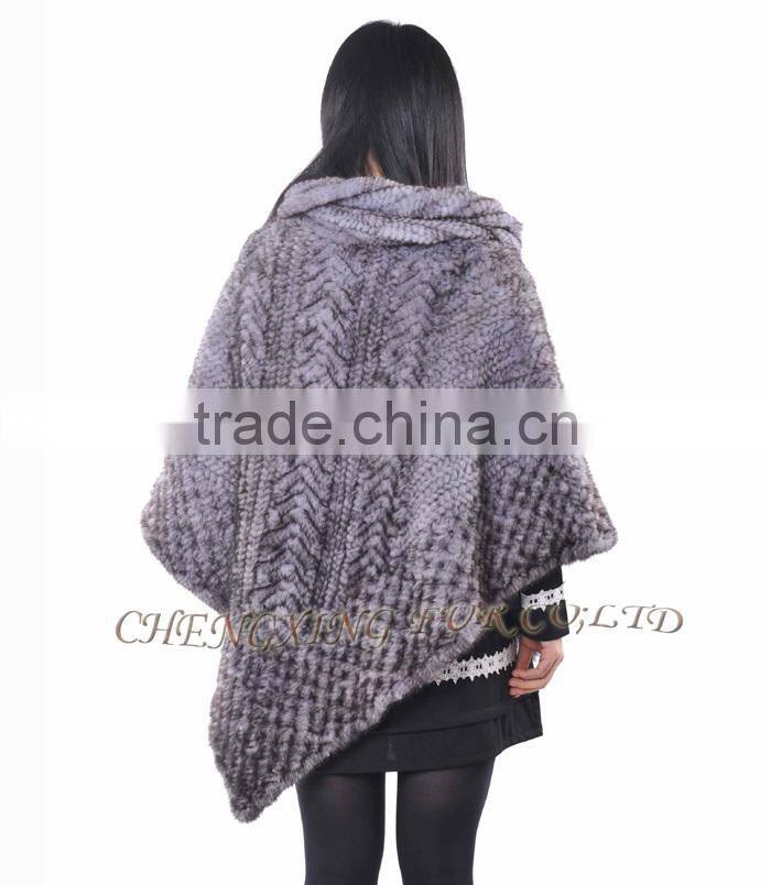 CX-B-M-33E Fashion In-stock Free Size Shawl/ Mink Fur Lady's Fur Cape