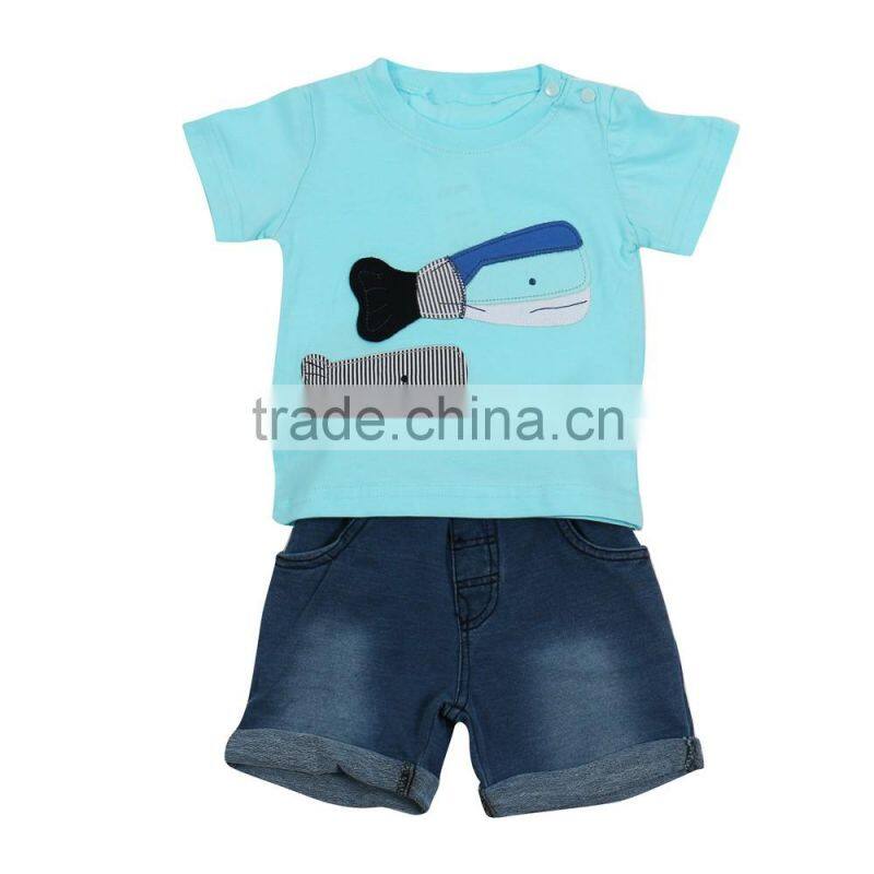 Eco-friendly Fancy baby tops latest design Baby boy clothing set Pictures of short skirts and tops