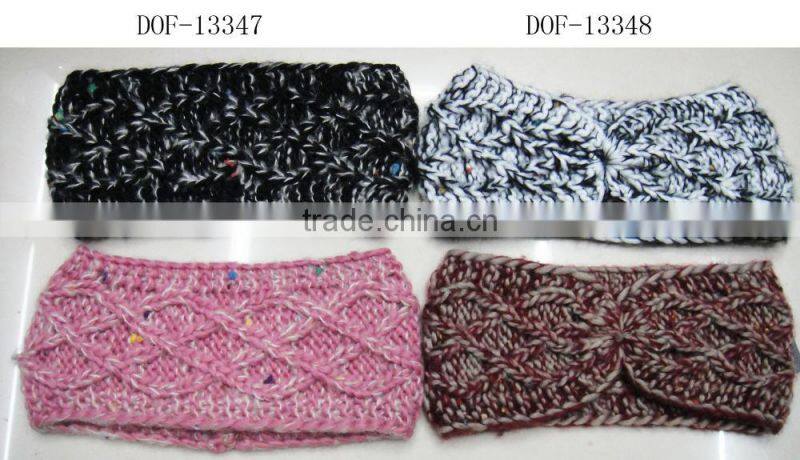 2016 winter Fashion new latest crochet acrylic lace button knitted headband