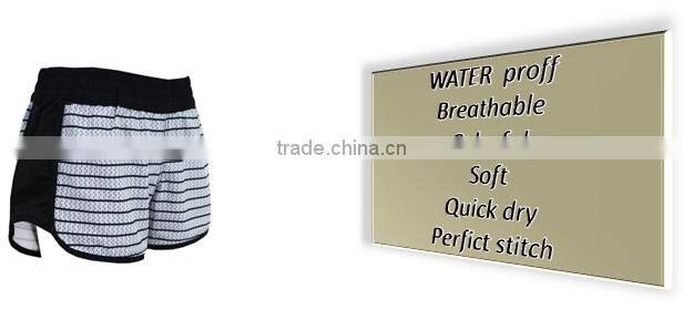 2016 NEW CROSSFIT BLACK AND WHITE STRIPE WOMENS' MMA SHORTS