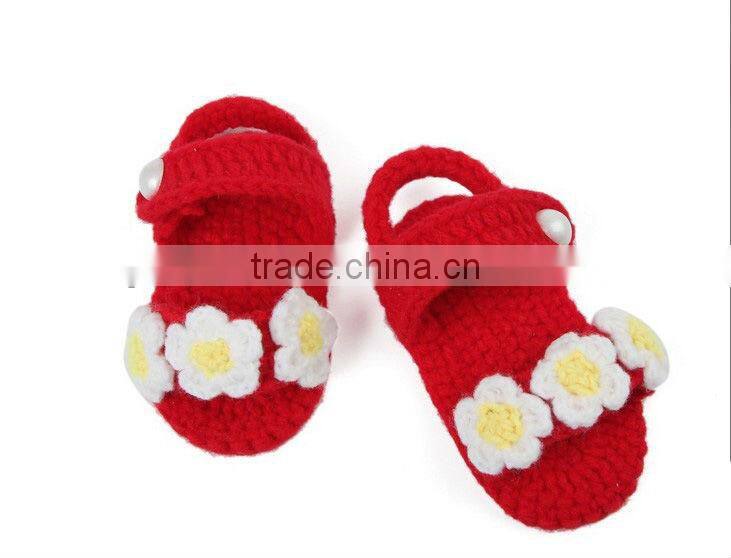 Baby Knit Cute Girls Shoes Hand Made Pattern Baby Shoes