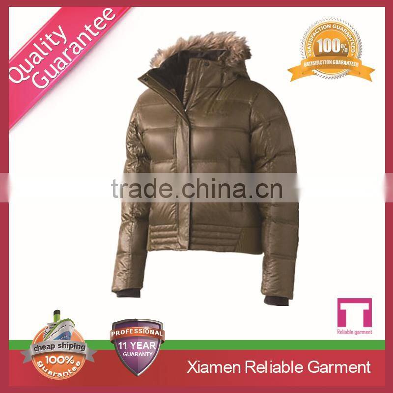 High quality women down coat with fur collar