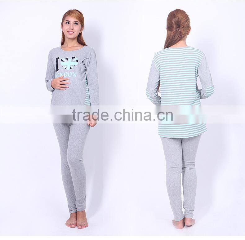 wholesale 100% cotton 2 to 6 year old children winter stripe pajamas children clothing set