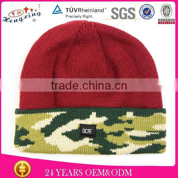 2014 Warm Custom POM POM Beanie Promotional Winter Knitted Cap