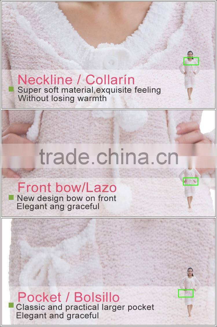 Polular chenille fabric two pieces lady dress