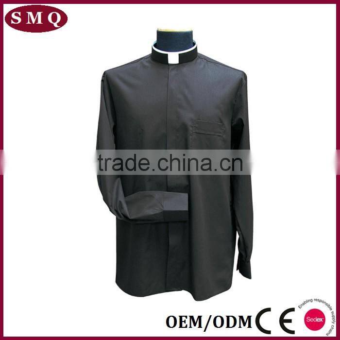 USA hot sale custom tab collar cotton/polyester clergy shirt