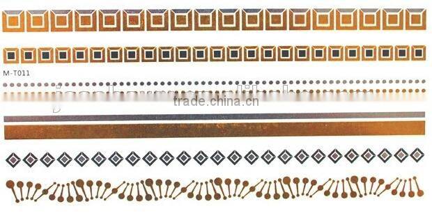 Alibaba Wholesale gold and silver metallic temporary tattoo sticker