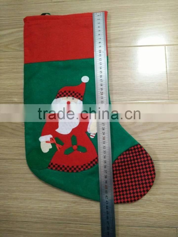 High Quality Felt Designer Green Christmas Stocking