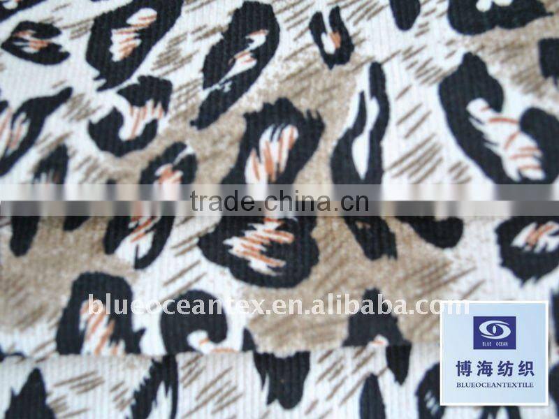 11 Wale Printed Corduroy Fabric Leopard Print Fabric Corduroy Factory In Huzhou City,Zhejiang