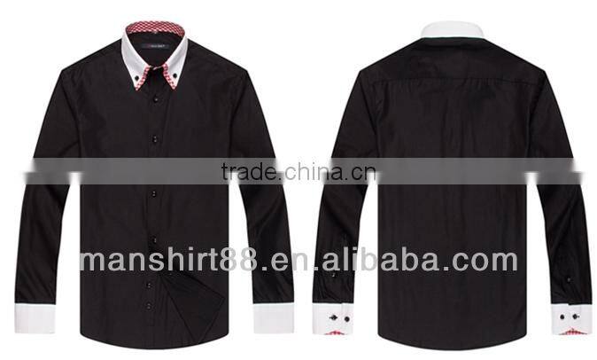 high quality double collar button down dress shirt for man