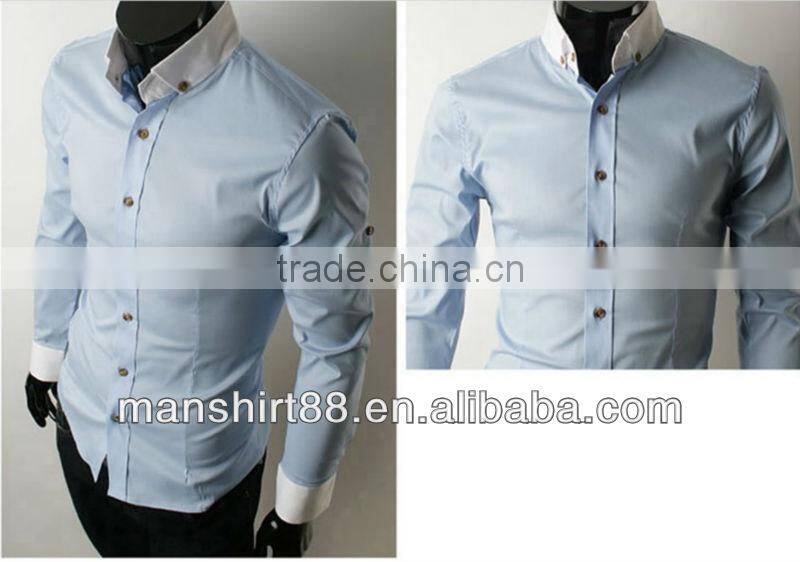 100%Cotton High quality Button-down collar Slim fit shirt for men