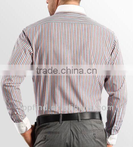 Men Long Sleeve stripe color matched latest shirt designs for men
